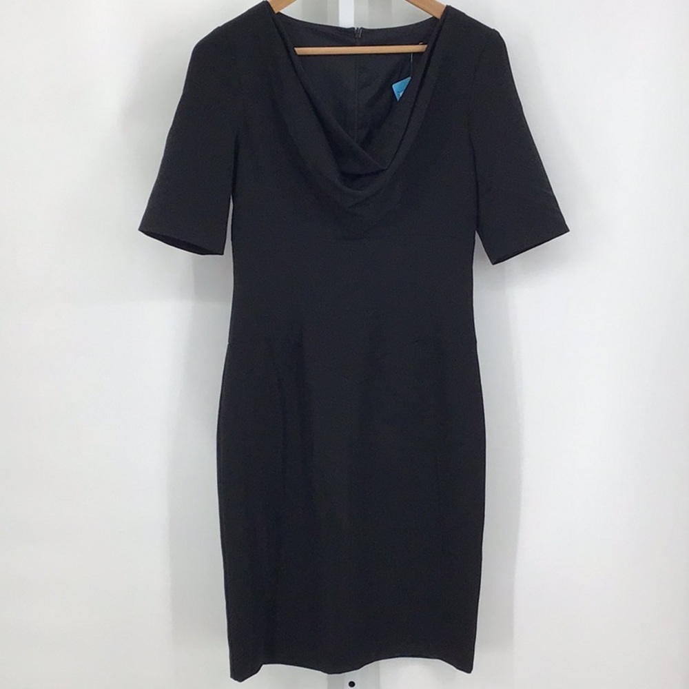 Black Halo Black Cowl Neck Mini Dress